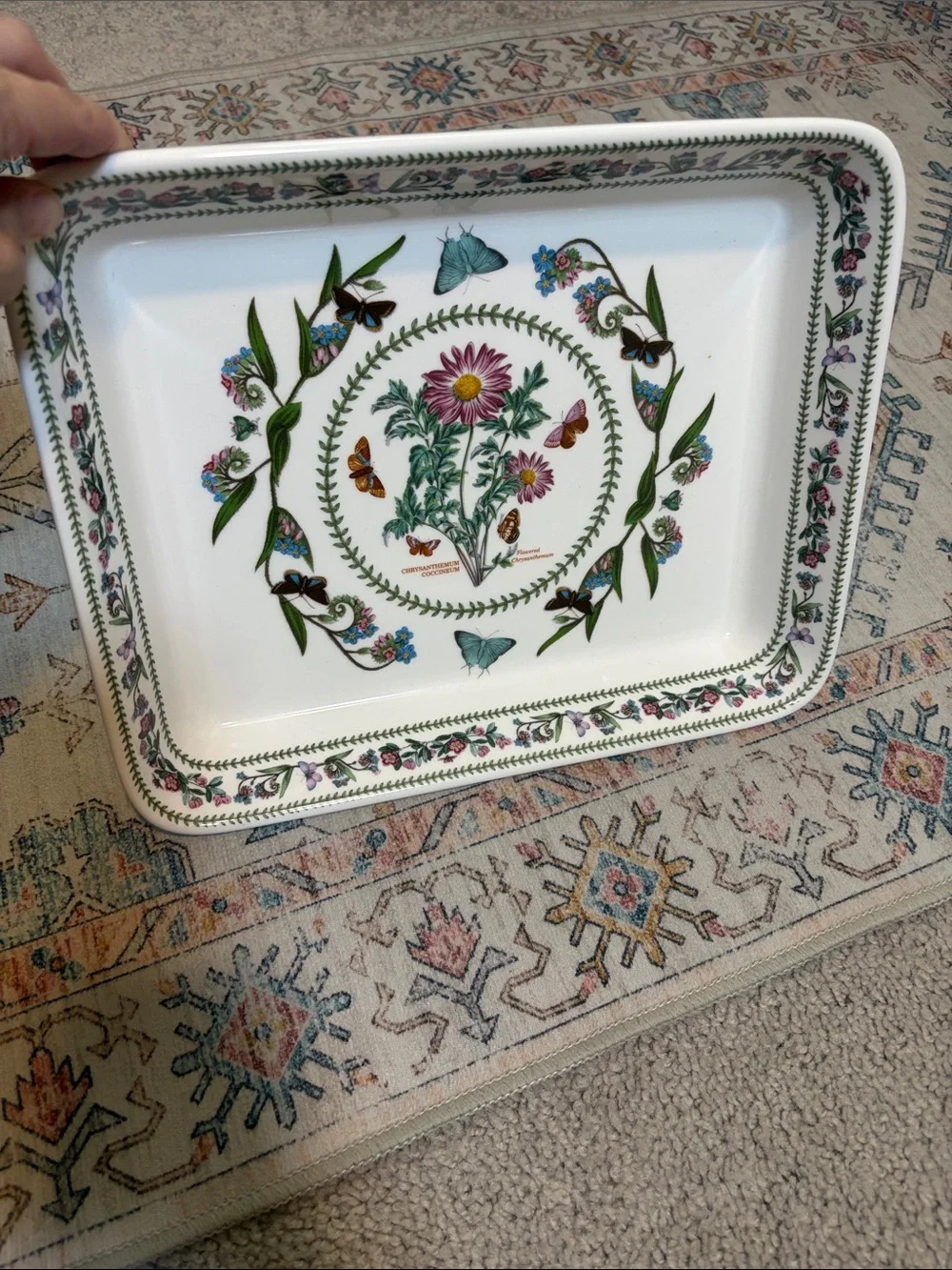 Portmeirion White Platter with butterfly’s and flowers Made in Britain